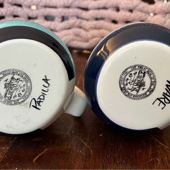 Ute mountain tribe handcrafted pottery mugs set of 2 signed and marked - Picture 6 of 6